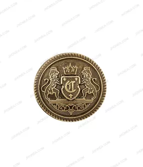 Coat of Arms Heraldic Design Antique Brass Dome Buttons for Men's