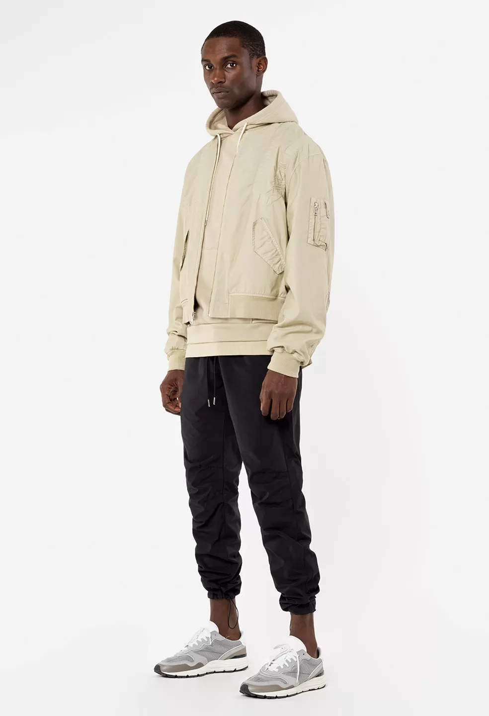 Cotton Poplin Frame Flight Jacket / Desert