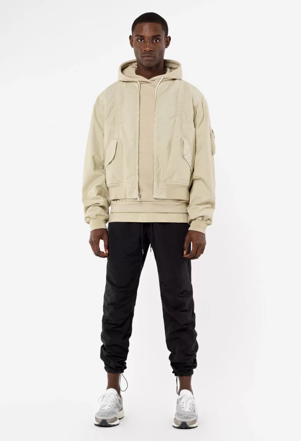 Cotton Poplin Frame Flight Jacket / Desert