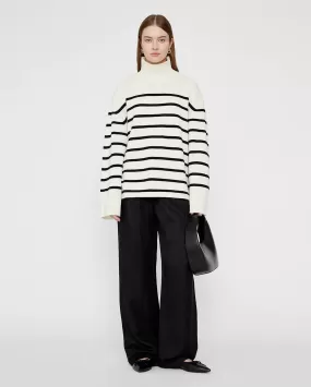 COURTNEY SWEATER / IVORY AND BLACK STRIPE