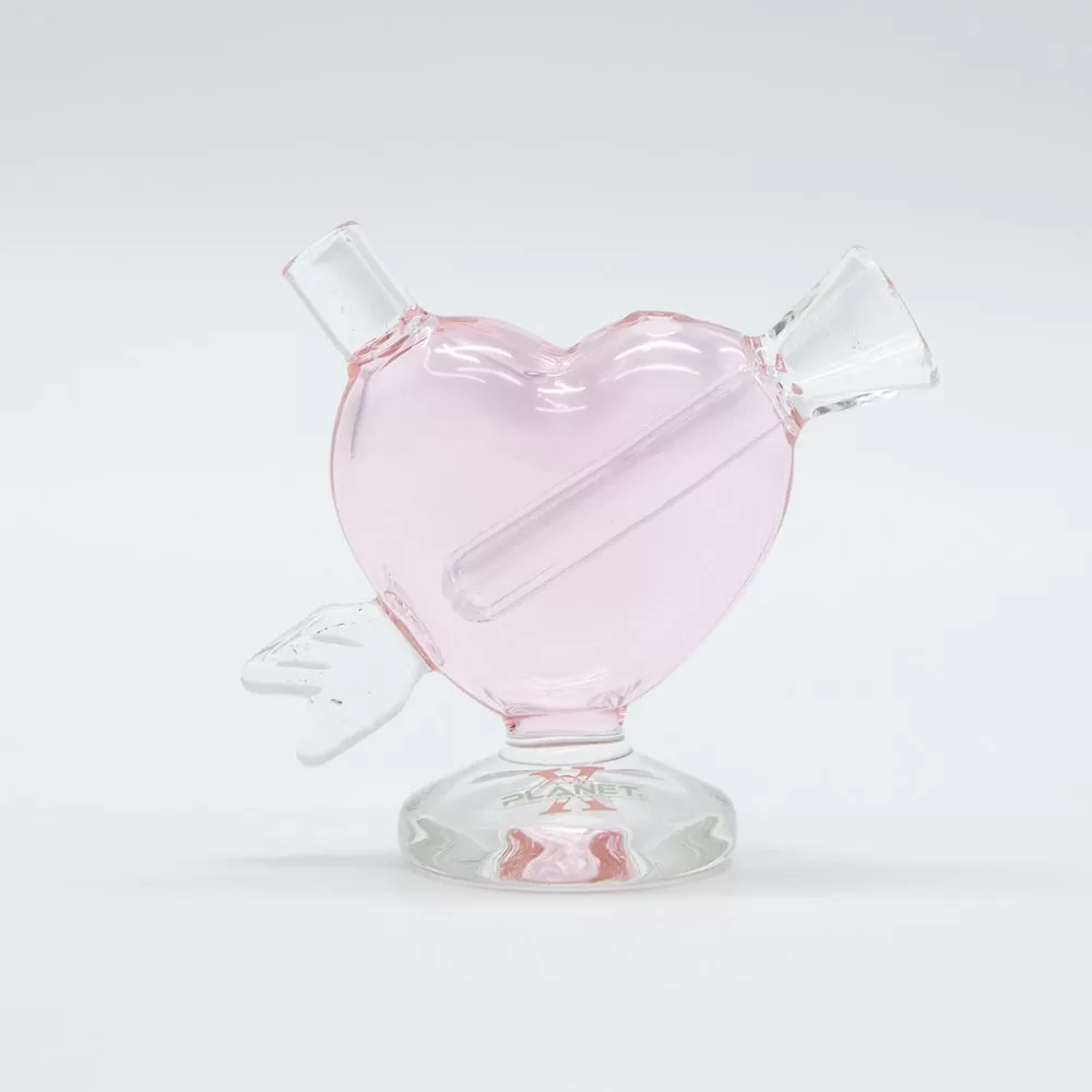 Cupids Heart-Shaped Pink Bubbler