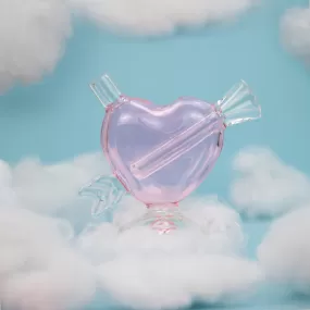 Cupids Heart-Shaped Pink Bubbler