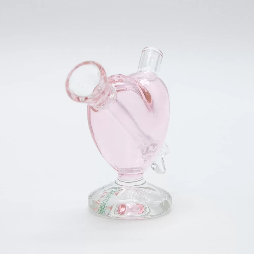 Cupids Heart-Shaped Pink Bubbler