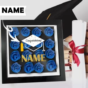 Custom Name Bachelor Cap Graduation Cover Flower Shadow Box Display Personalized Graduation Gift Decorations