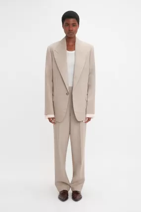 Darted Sleeve Tailored Jacket In Sesame