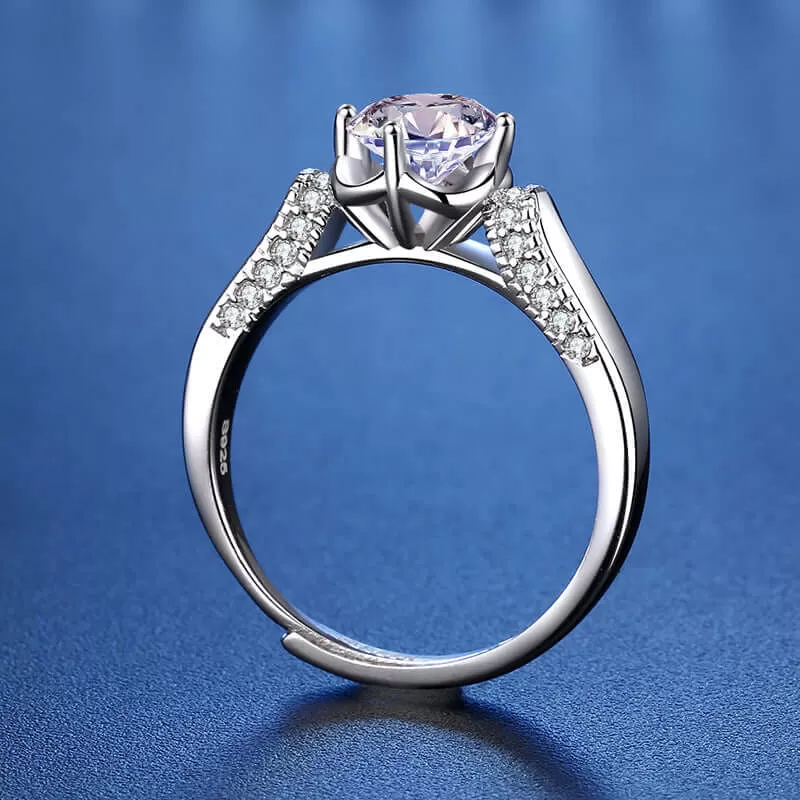 Doublet Flower Moissanite Ring