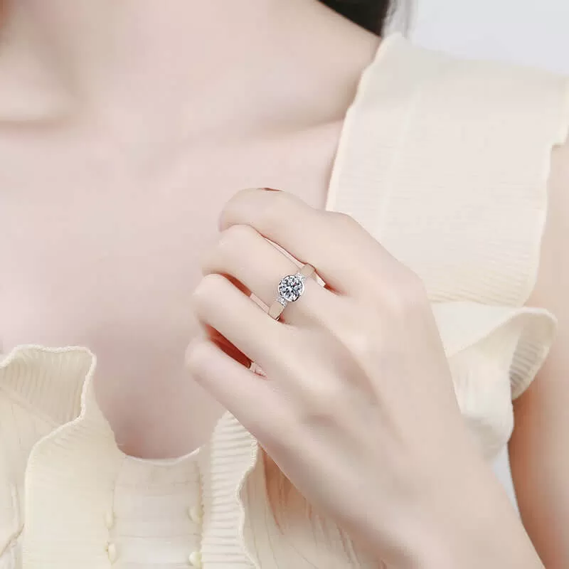 Doublet Flower Moissanite Ring