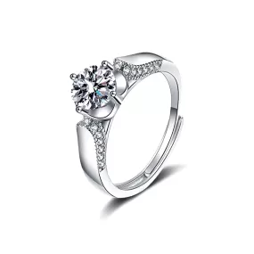 Doublet Flower Moissanite Ring