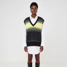 Electric fairisle cashmere sweater vest