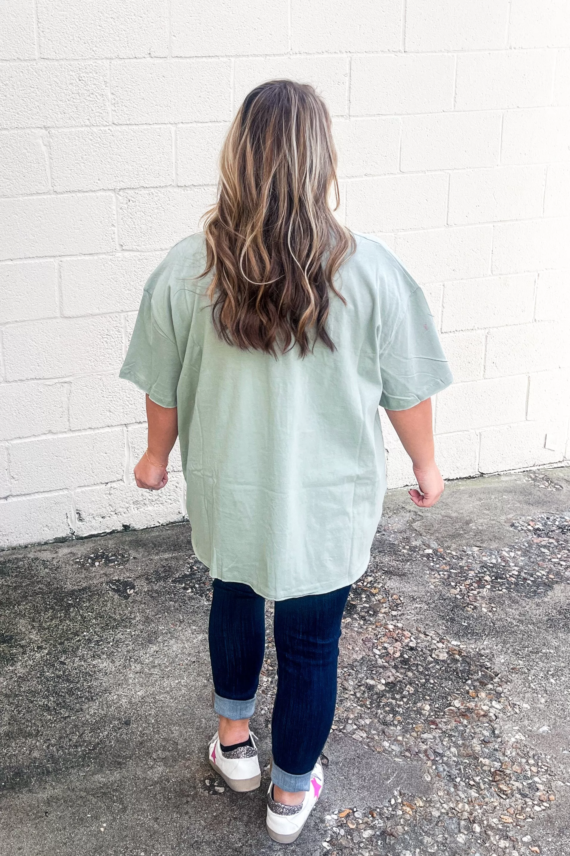 Emma Oversized Boyfriend Top, Sage