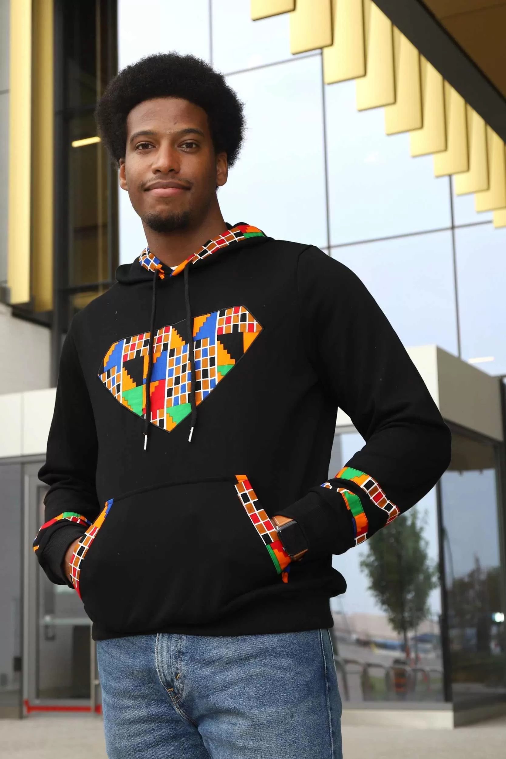 EMRI African Print Unisex Pullover Hoodie Sweatshirt