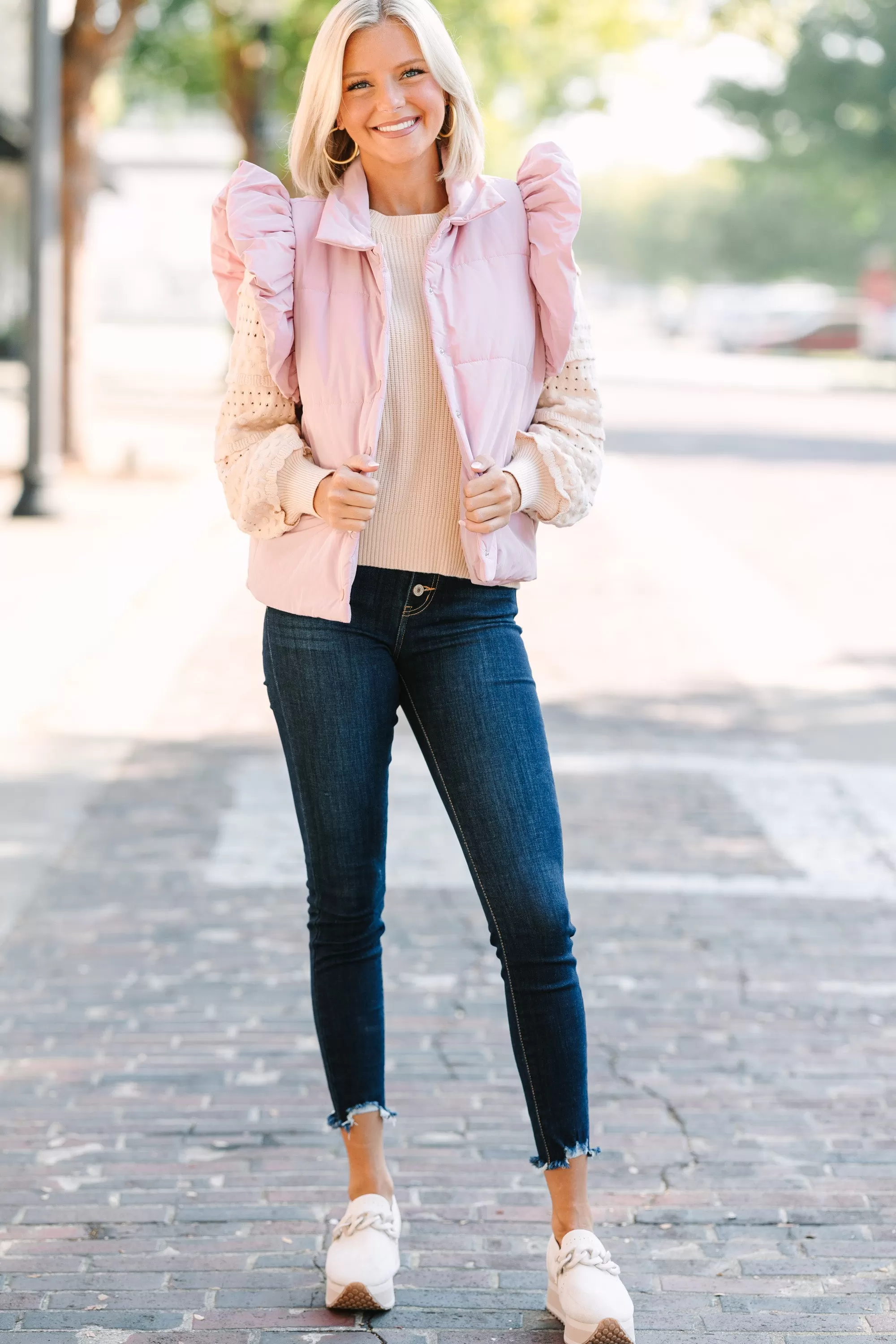 Feeling So Feminine Blush Pink Ruffled Vest