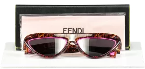 Fendi Brown / Pink Tortoise Ff Logo 0383/s 0t4ir Sunglasses in case