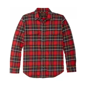 Filson Men's Vintage Flannel Work Shirt - Red Charcoal Plaid