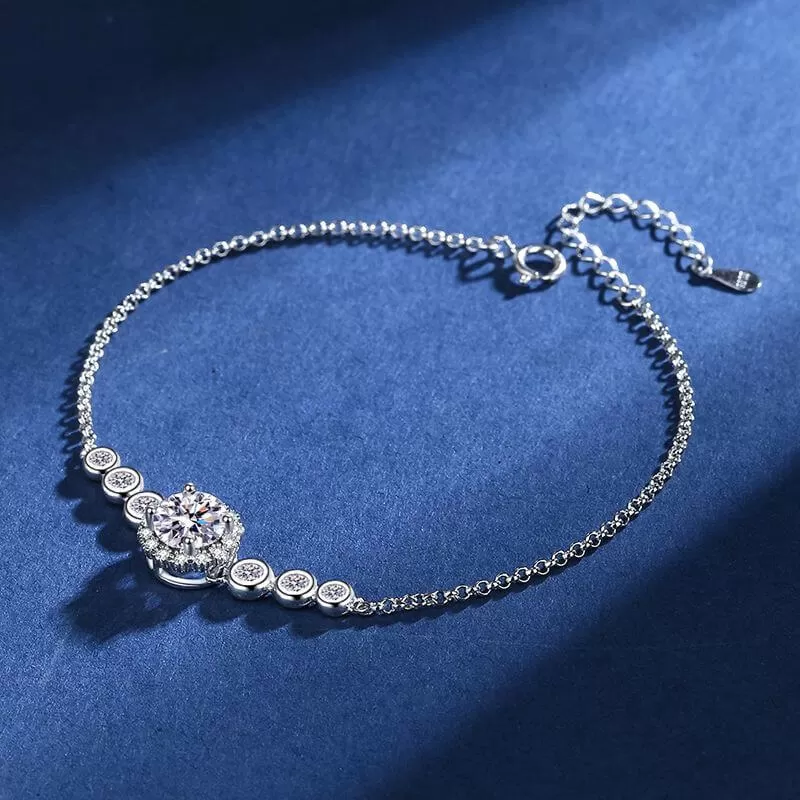 Flourishing Star Size Stone Moissanite Bracelet