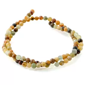 Flower Jade 4mm Round - 15-16 Inch