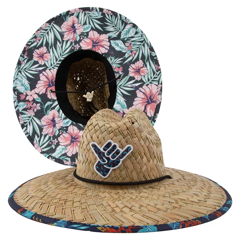 Frangipani Lightweight adjustable drawstring straw hat