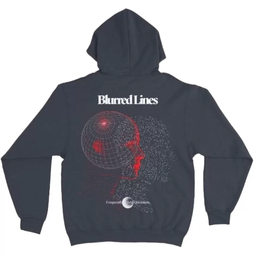 Frequently Asked Questions Blurred Lines Hoodie (Dark Grey) 23-402HD