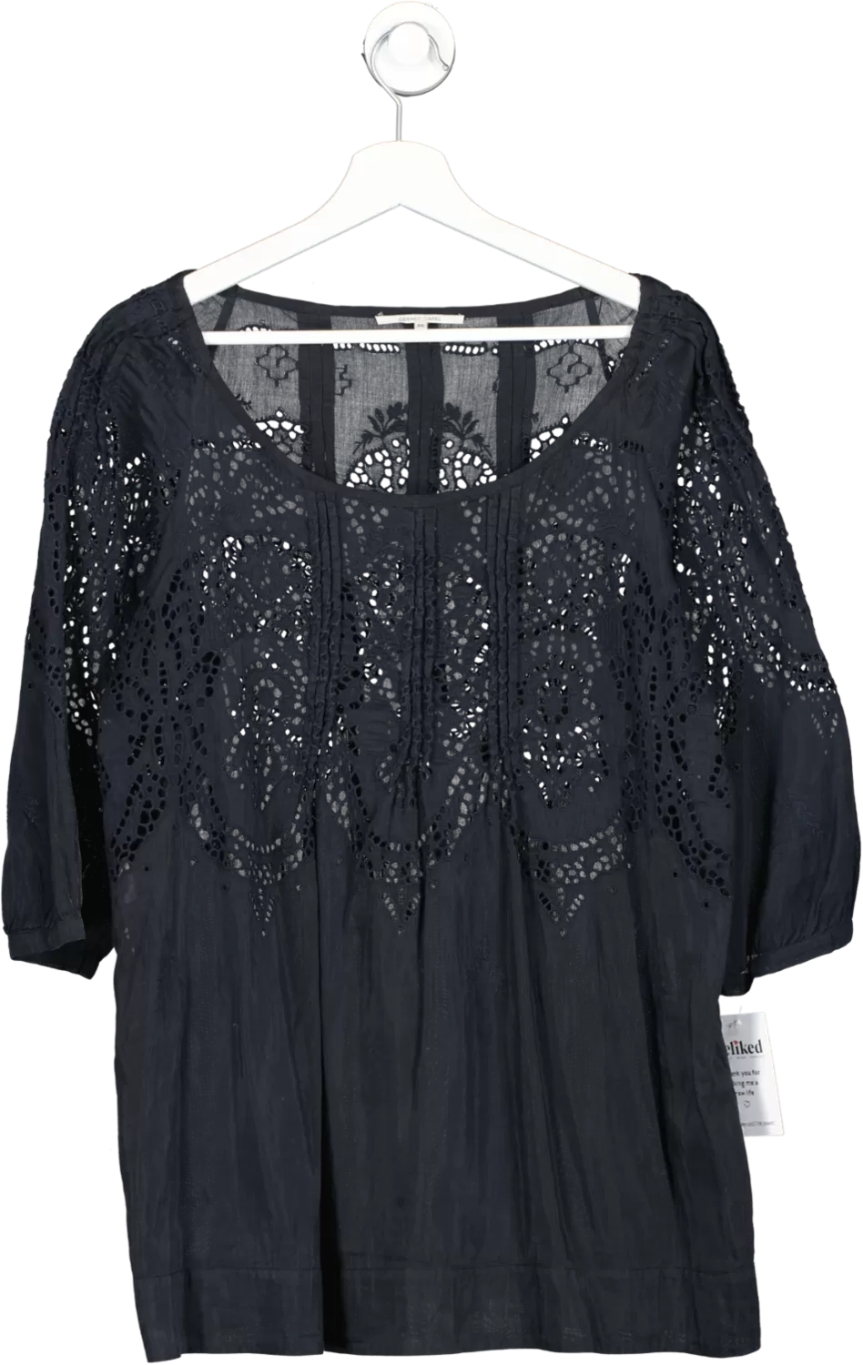 Gerard Darel Blue Broderie Top UK XL