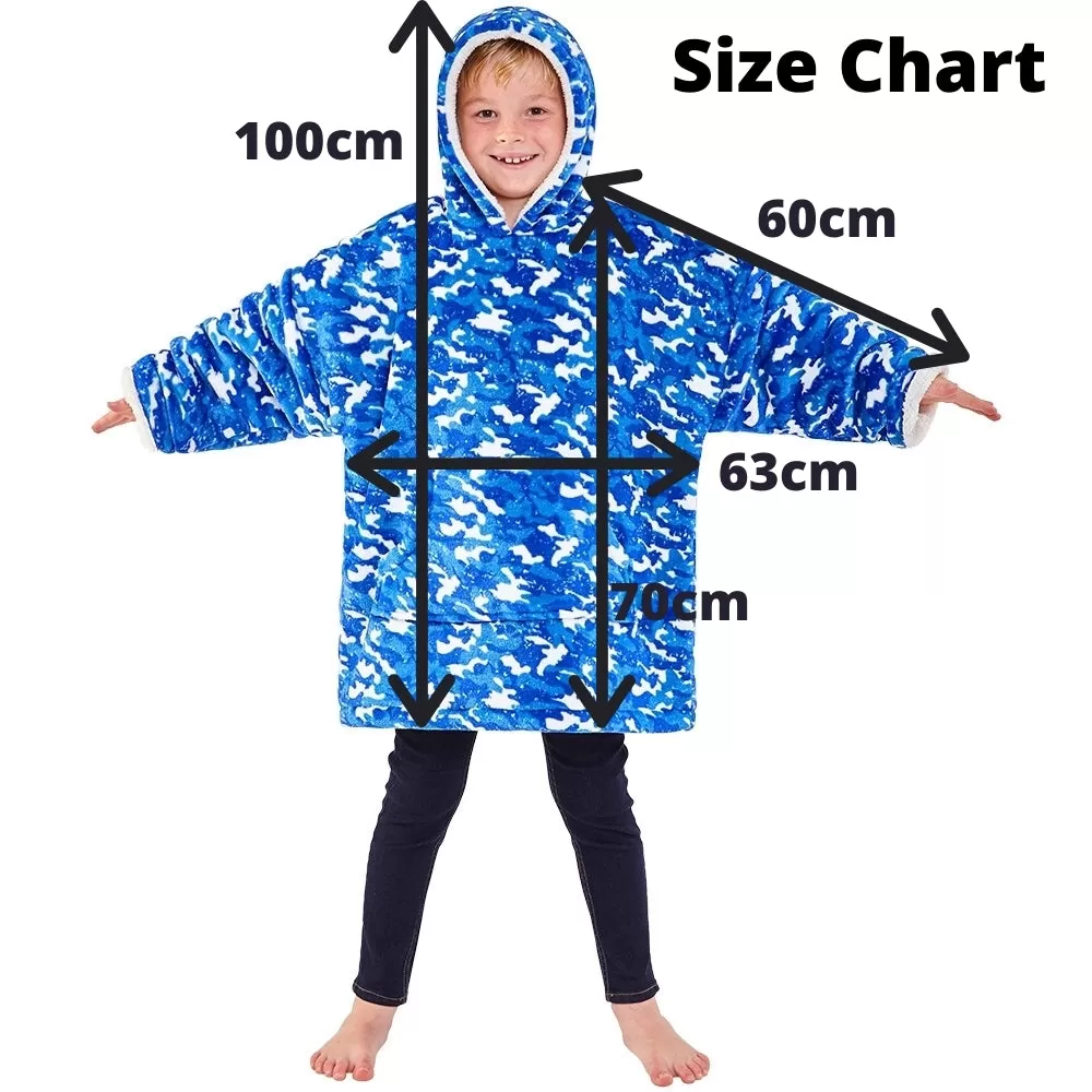 Girls Ombre Fluffy Fleece Wearable Hoodie Blanket