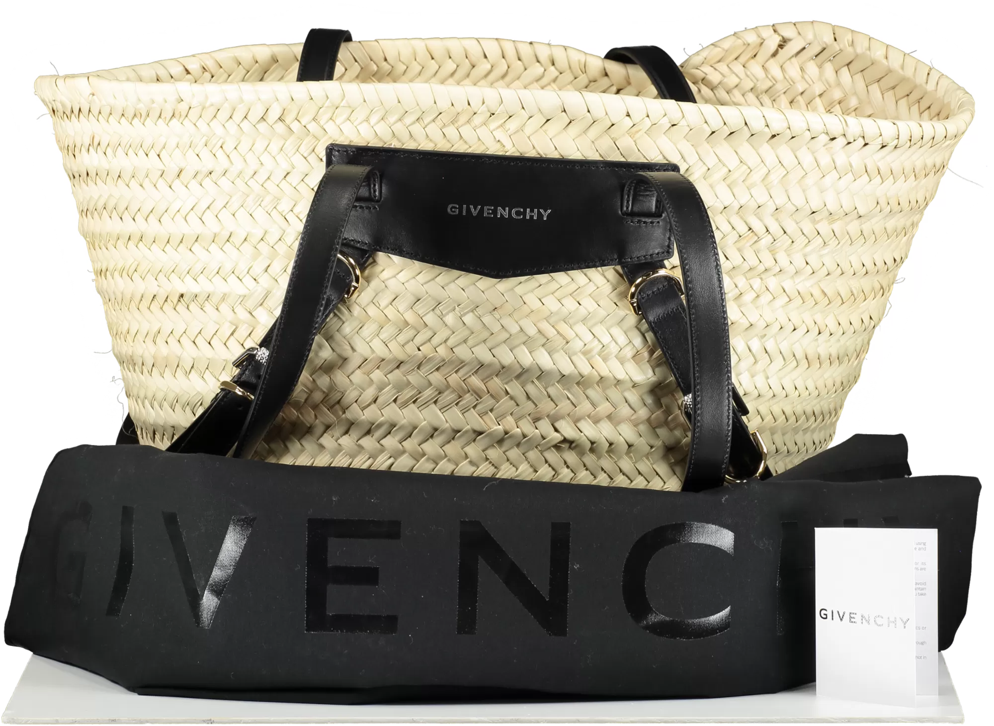 Givenchy Beige Voyou Medium Straw Tote Bag