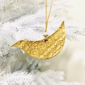 Gold Lace Ceramic Bird Ornament