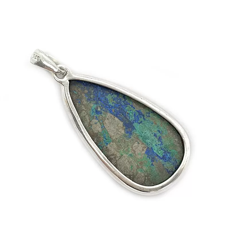 Gus Azurite Boho Teardrop Pendant