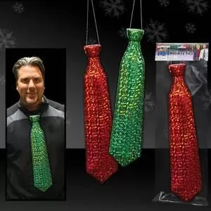 Holiday PrismaticPlastic 17 Lone Neck Ties Red, Gold, Blue, Green