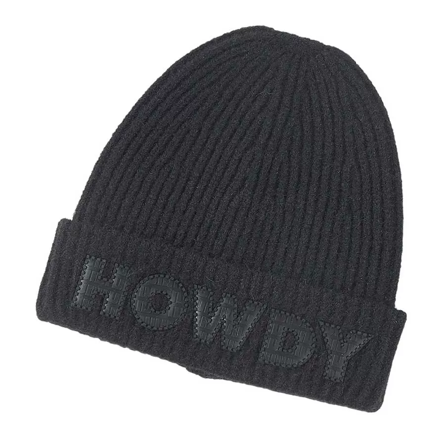 Howdy Message Knit Beanie Hat