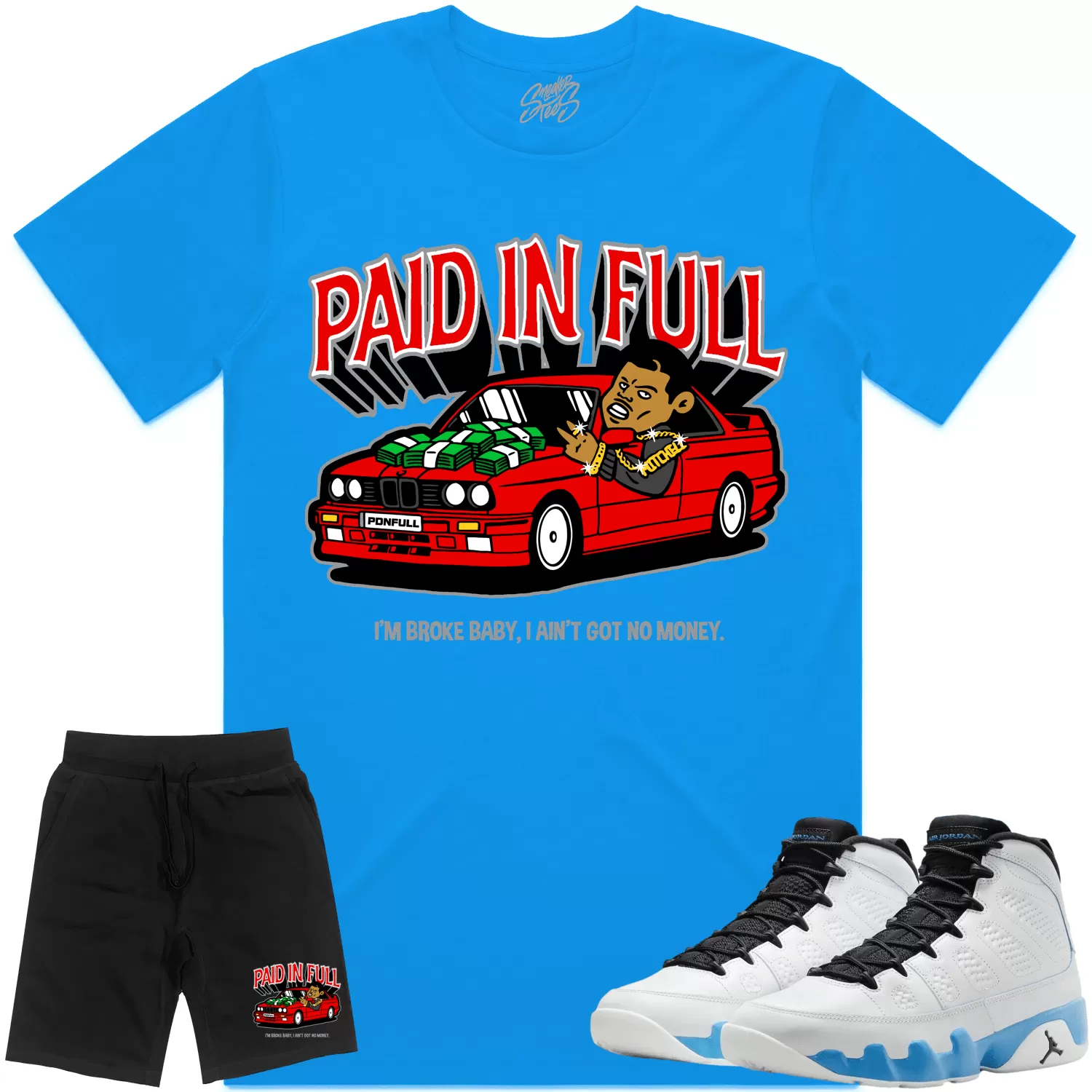 Jordan 9 Powder Blue 9s Sneaker Outfit - RED PAID