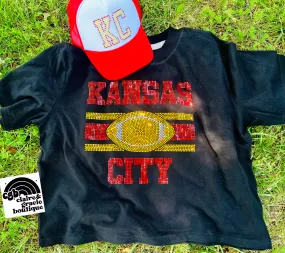 Kansas City Football Sparkle Tee | Boxy or Regular Tee