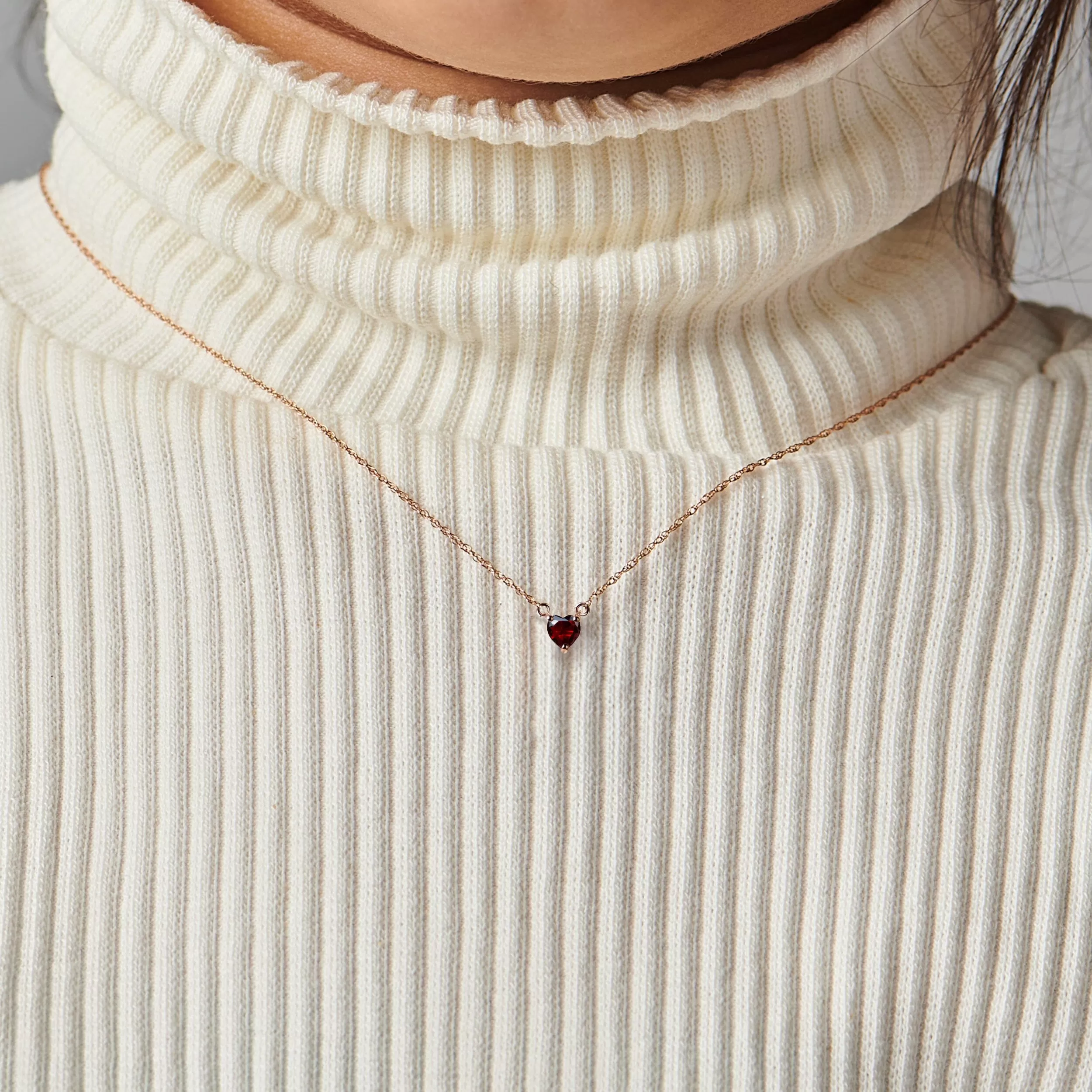 Kids Garnet Necklace - Love