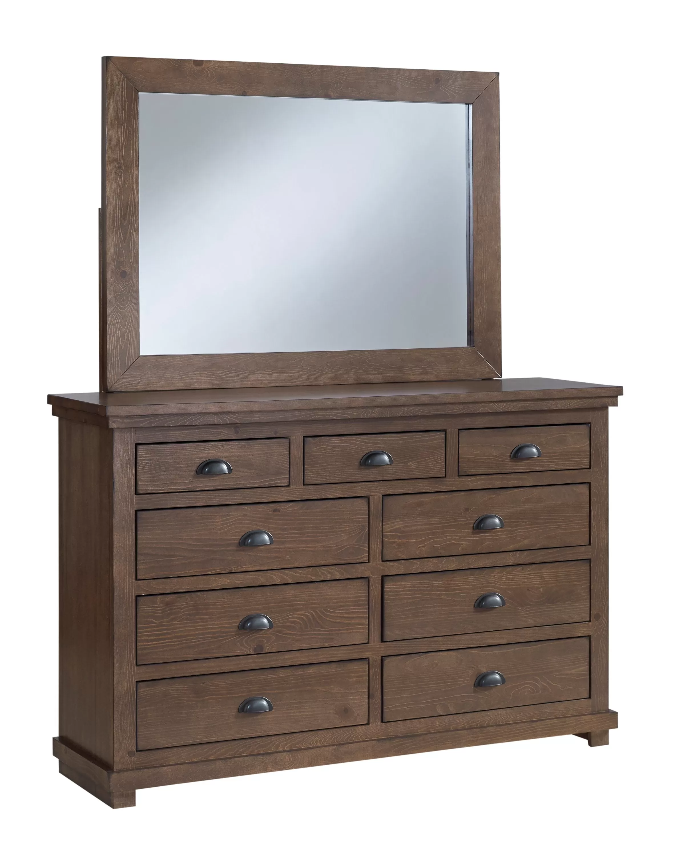 Koge Brown Drawer Dresser And Mirror