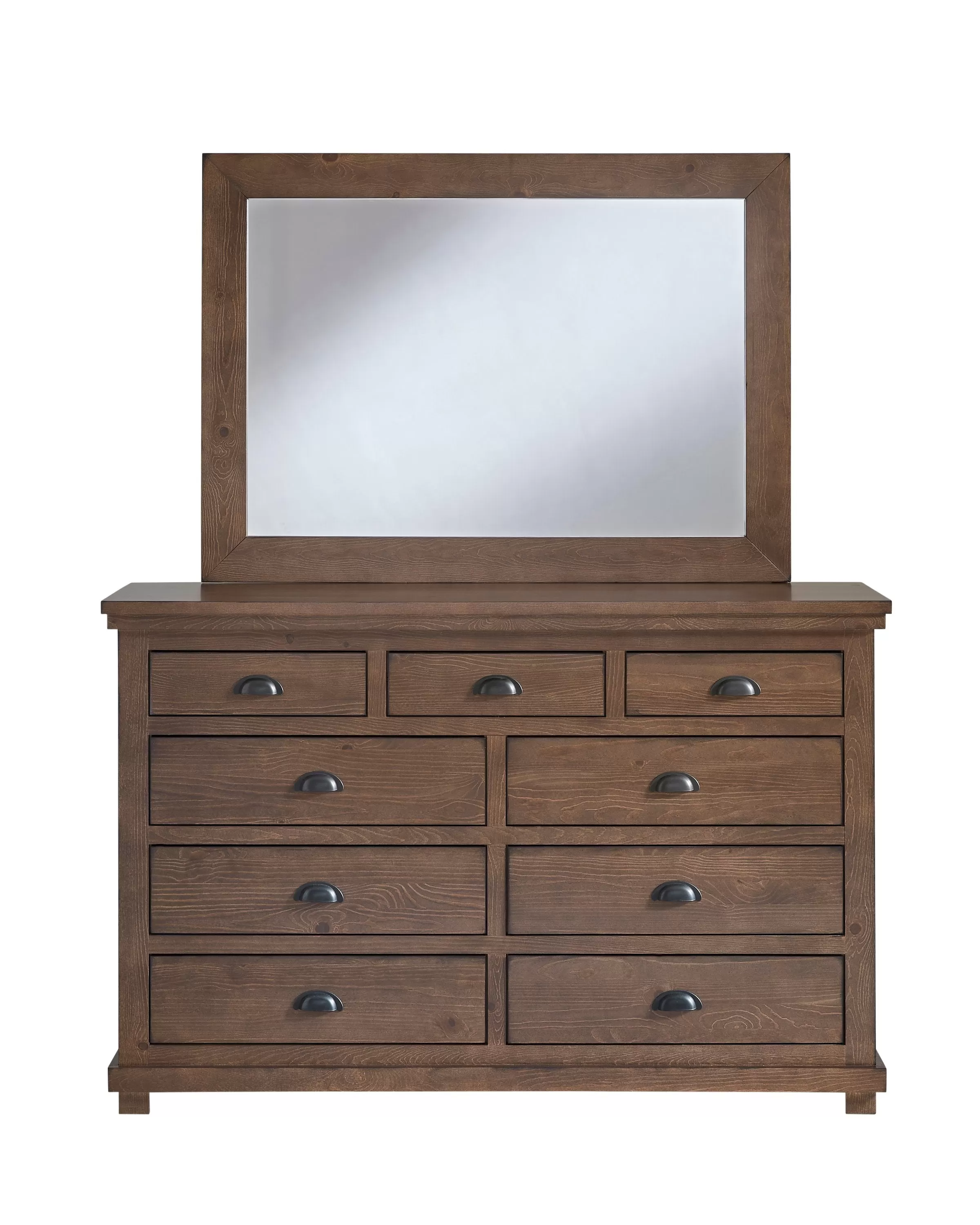 Koge Brown Drawer Dresser And Mirror