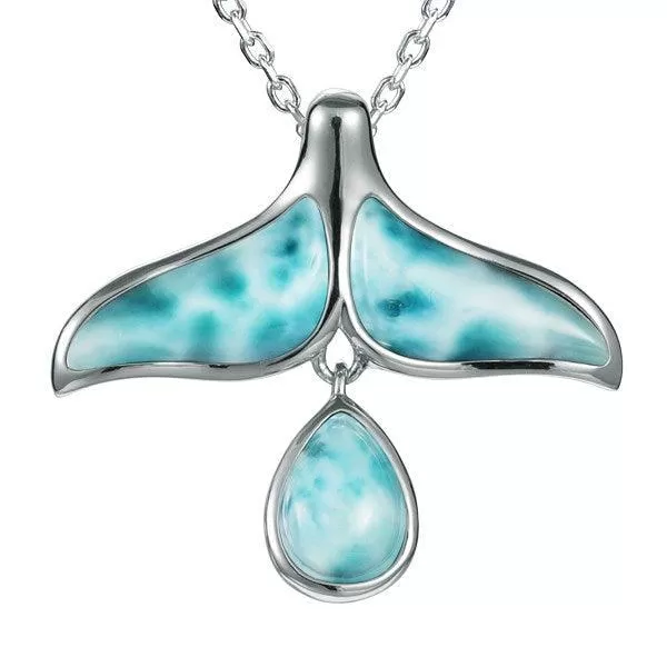 Larimar Kohola Teardrop Pendant