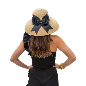 Lauren Hat Fluffy Bow - (black or hot pink)