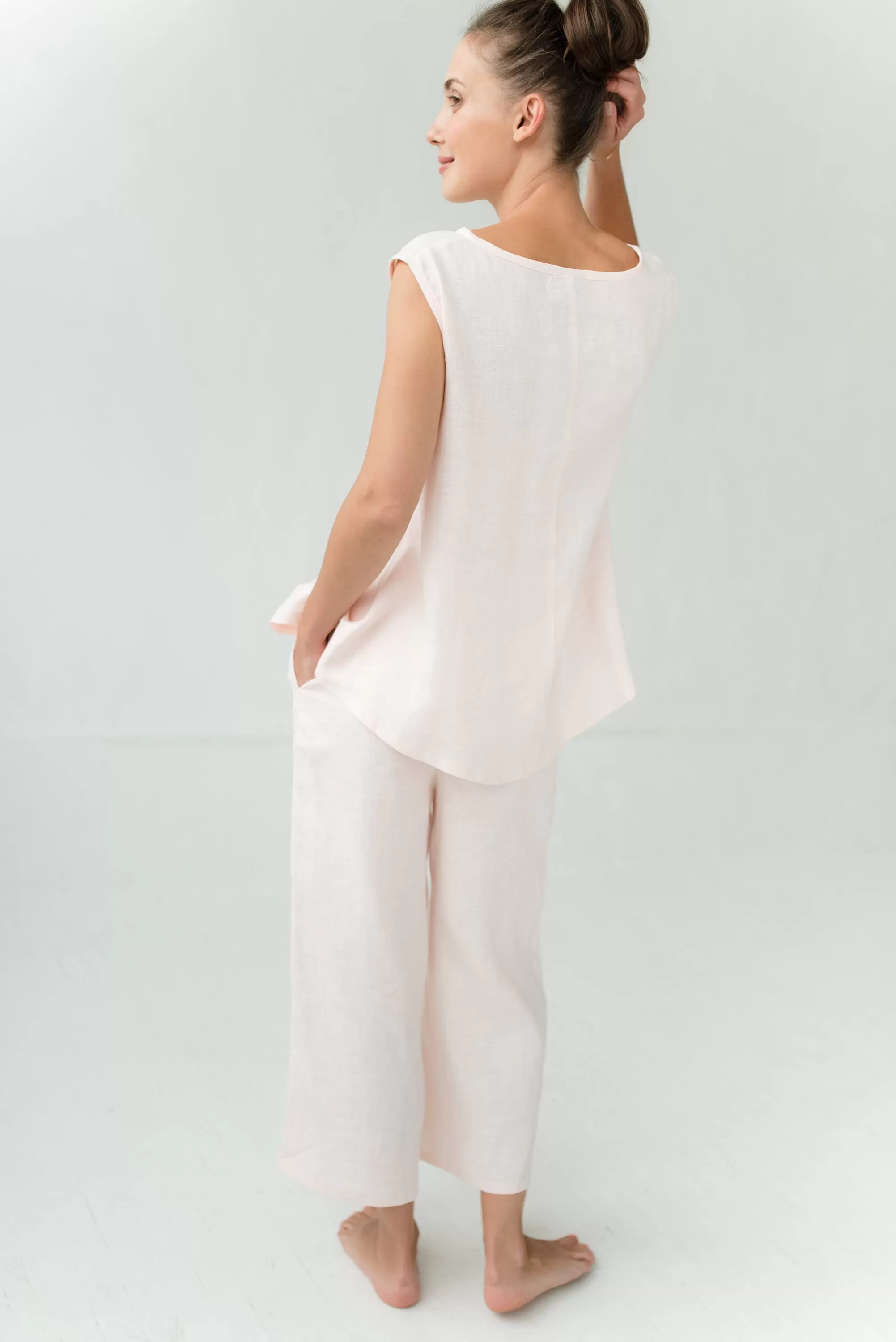 LeMuse Linen pyjama pants GOODNIGHT, Rose, M