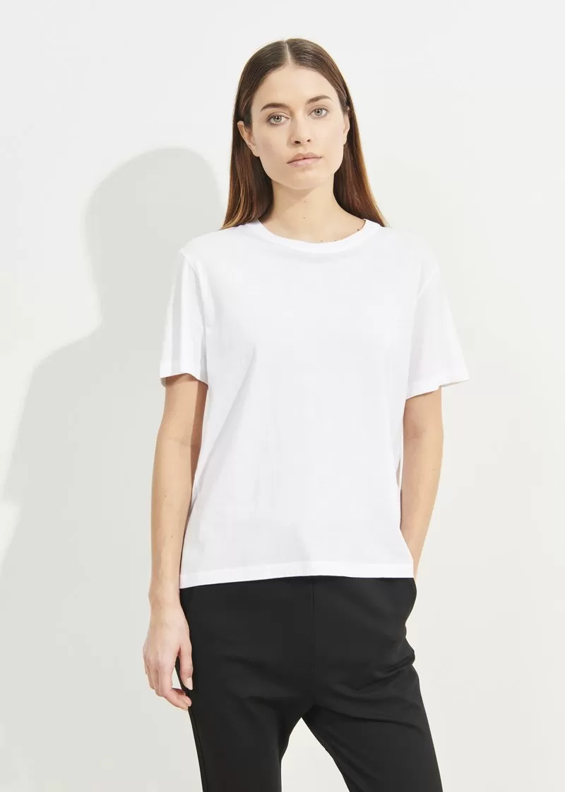 LIGHTWEIGHT PIMA COTTON BOYFRIEND T-SHIRT (WHITE) - PATRICK ASSARAF