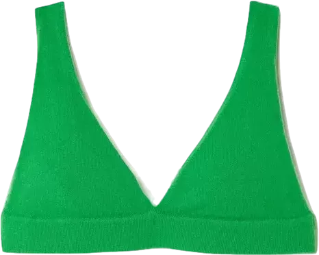 Lisa Yang Green Cappuccine Cashmere Bralette UK S