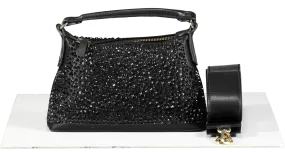 liu-jo Black Micro Hobo Bag With Gemstones