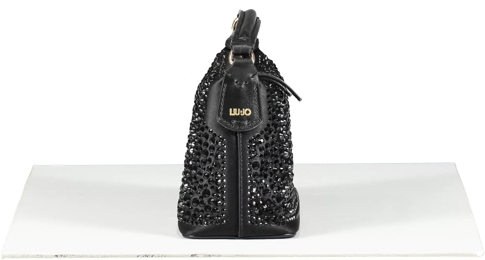 liu-jo Black Micro Hobo Bag With Gemstones