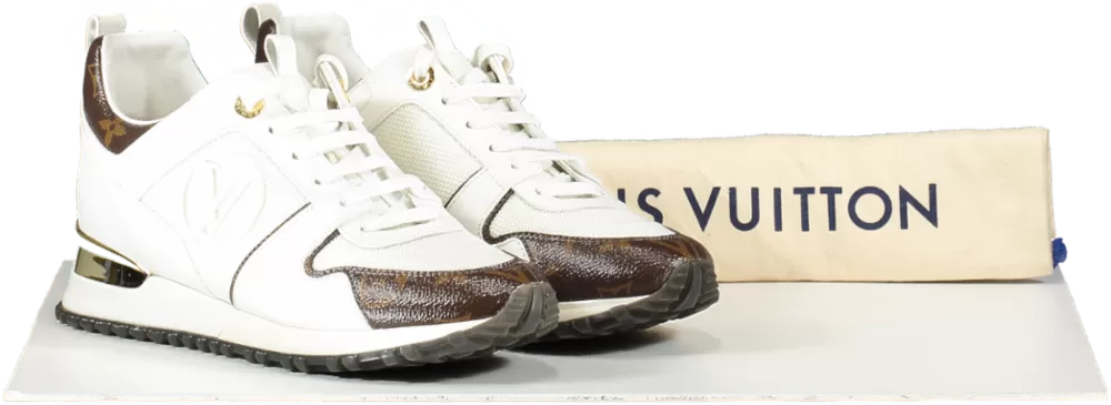 Louis Vuitton White / Monogram Run Away Trainers UK 3.5 EU 36.5 👠