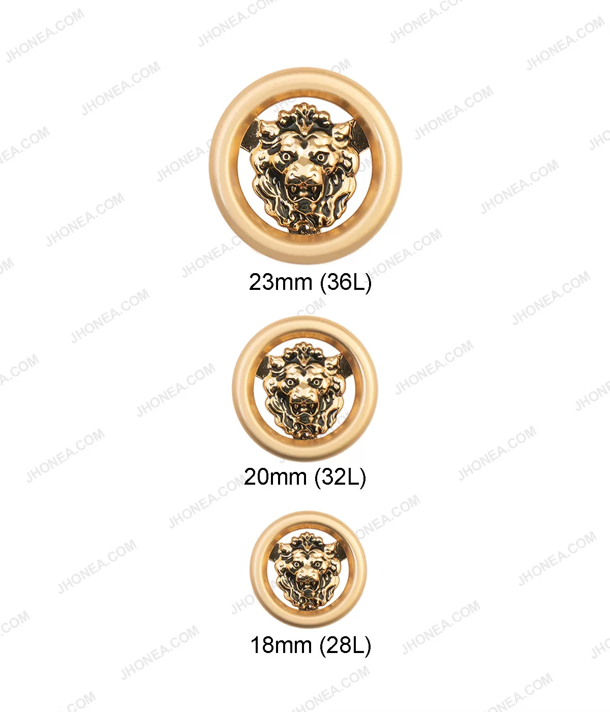 Luxury Dual Tone Black & Gold Royal Lion Face Buttons