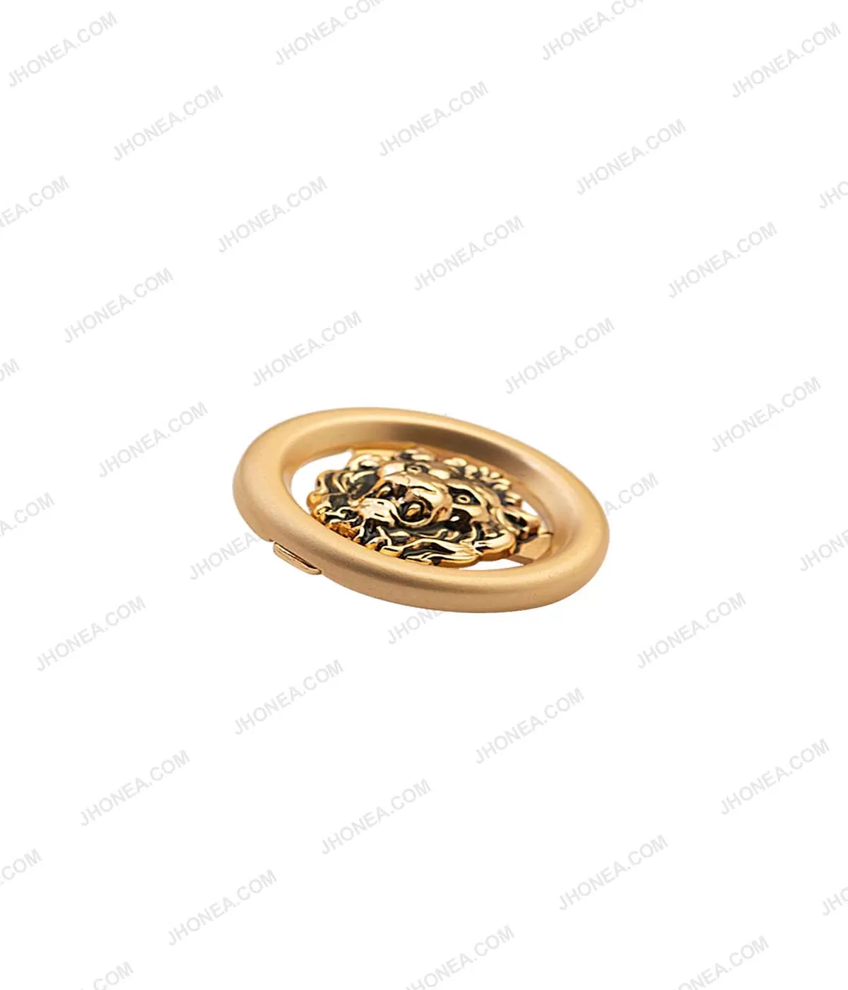 Luxury Dual Tone Black & Gold Royal Lion Face Buttons