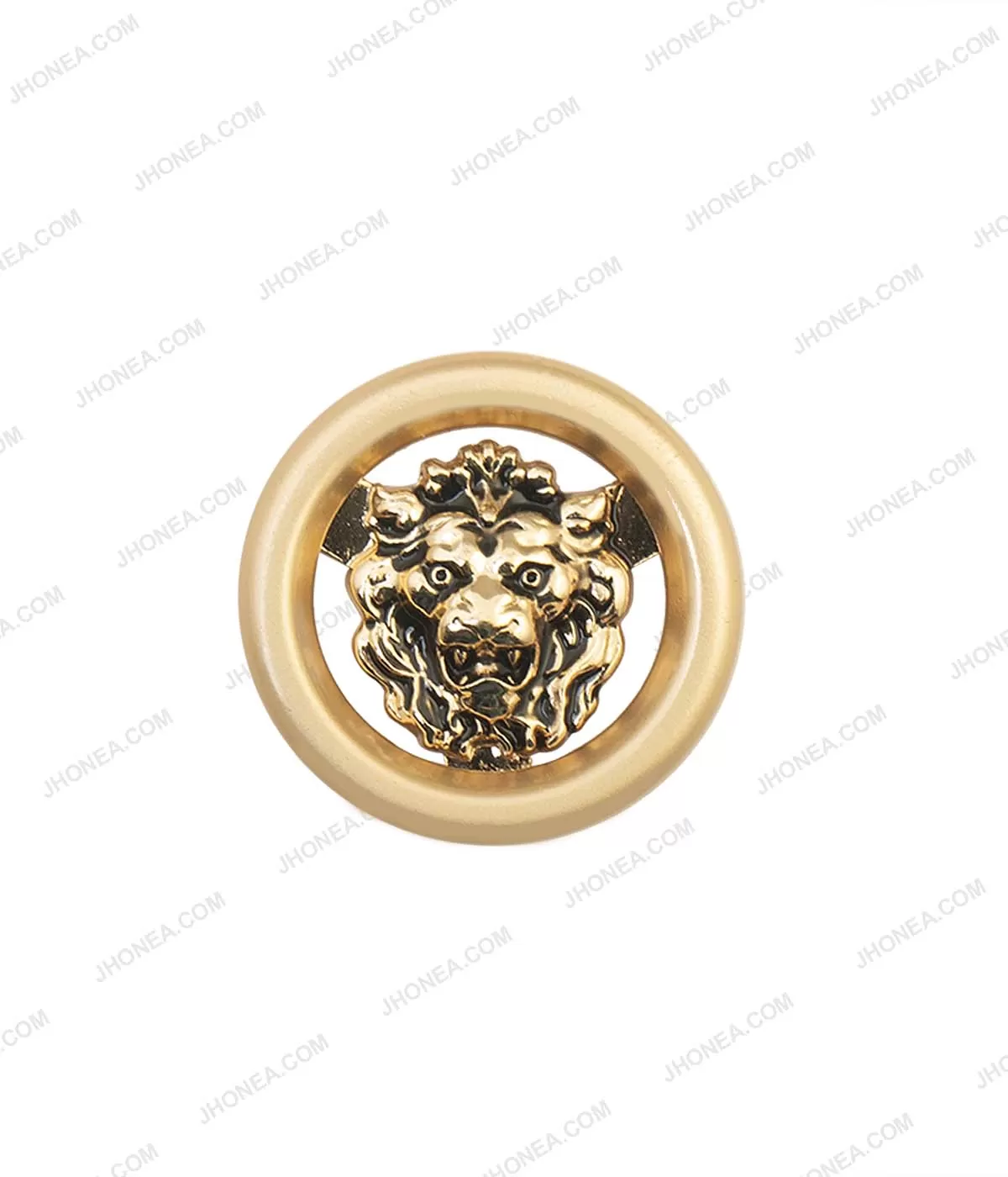 Luxury Dual Tone Black & Gold Royal Lion Face Buttons