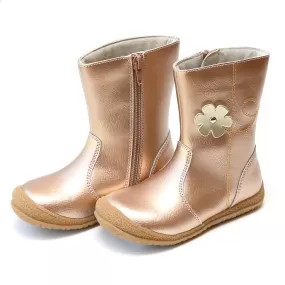 Madison Rosegold Leather Flower Mid Boot