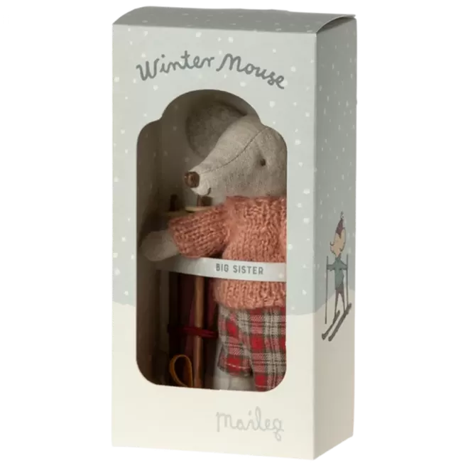 Maileg Winter Mouse with Ski Set, Big Sister