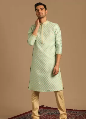 Manyawar Classy Green Kurta Pajama