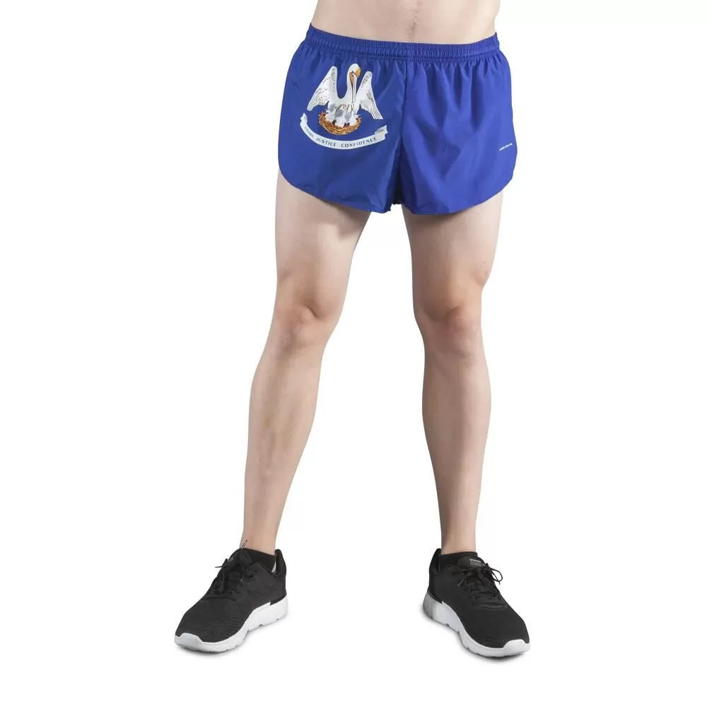 Men's 1" Elite Split Shorts- Louisiana