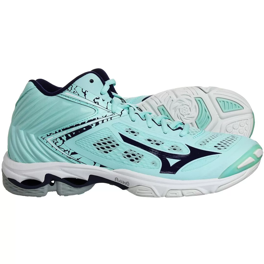 Mizuno Wave Lightning Z5 Mid Womens Light Blue Trainers